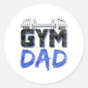 Sticker Rond Papa gym Fitness Entraînement Musculation Formatio