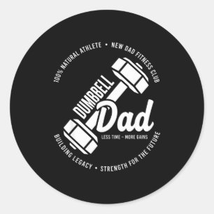 Sticker Rond Papa haltère forme salle de sport style de vie pèr