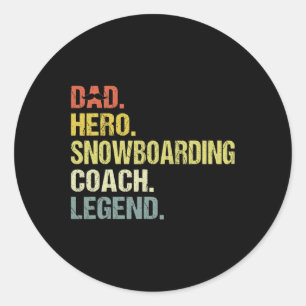 Sticker Rond Papa Hero Entraîneur de snowboard Funky Snowboard 