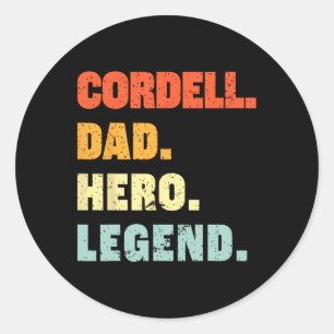 Sticker Rond Papa Hero Legend Personnalisé Nom Pères D