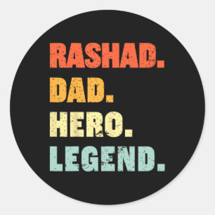 Sticker Rond Papa Hero Legend Personnalisé Nom Pères D