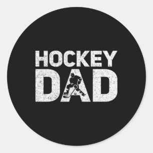 Sticker Rond Papa hockey Joueur de hockey Fête des pères Amateu