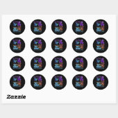 Sticker Rond Papa Je T'Ai Dans Mon Coeur J'Aime Vous Manquer Da (Feuille)