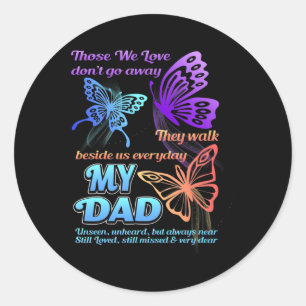 Sticker Rond Papa Je T'Ai Dans Mon Coeur J'Aime Vous Manquer Da