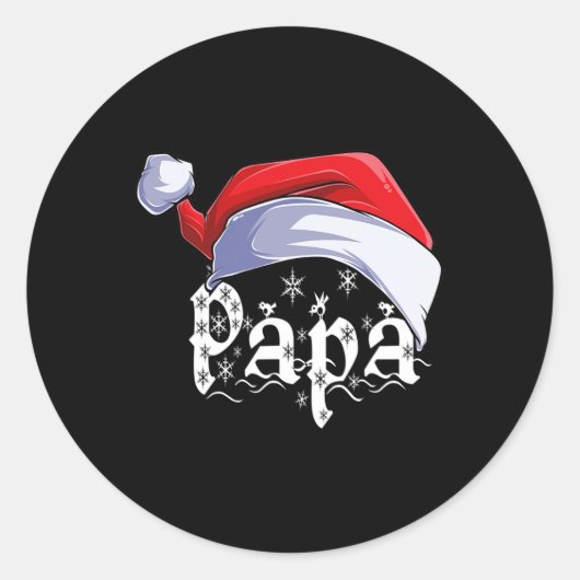 Sticker Rond Papa Joyeux Noël Père Noël Noël Joyeux Noël Match  (Devant)