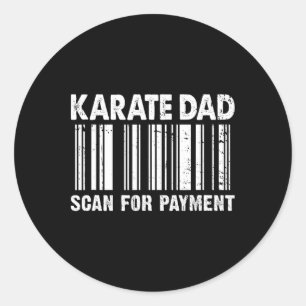 Sticker Rond Papa Karaté Scannez Pour Paiement Rcode Fête des P