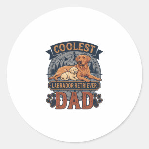 Sticker Rond Papa Labrador Retriever le plus cool Chien Montagn