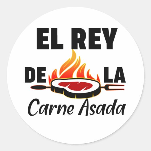 Sticker Rond Papa latin El Rey de la Carne Asada (Devant)