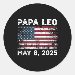 Sticker Rond Papa Leo Nous Dieu Béni Pape Léo Pape Américain
