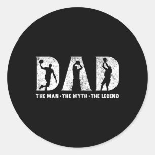 Sticker Rond Papa L'Homme Le Mythe La Légende Fête des pères