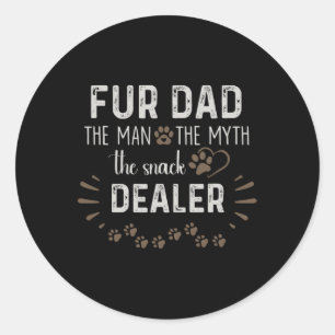 Sticker Rond Papa L'Homme Le Mythe Le Vendeur De Snack Chien Pè