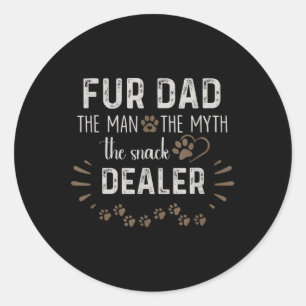 Sticker Rond Papa L'Homme Le Mythe Le Vendeur De Snack Chien Pè