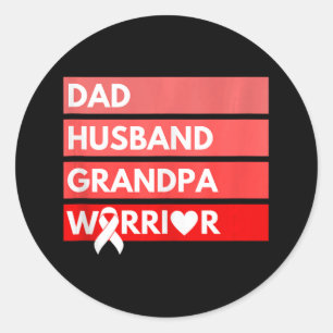 Sticker Rond Papa Mari Grand-père Maladie de coeur Guerrier de
