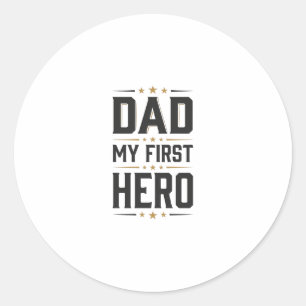 Sticker Rond Papa Mon Premier Héros Conception de T-shirt Typog