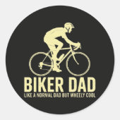 Sticker Rond Papa motard comme un papa normal (Devant)