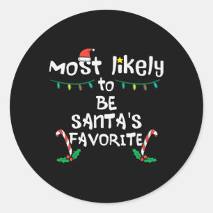 Sticker Rond Papa Noël favori de Noël Xmas famille la plus prob