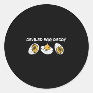 Sticker Rond Papa Œuf Démoniaque Dîner Rétro Tu sais pourquoi j