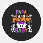 Sticker Rond Papa Of The Brewing Baby Halloween Costume (Devant)