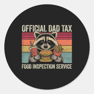 Sticker Rond Papa officiel fiscal Papa drôle de Raton Laveur de