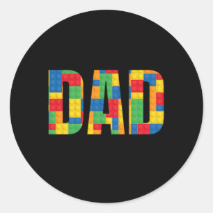 Sticker Rond Papa Parent Brick Master Builder Blocs Se