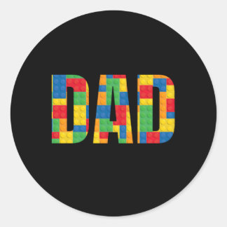 Sticker Rond Papa Parent Brick Master Builder Blocs Se