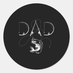 Sticker Rond Papa pêcheur passionné de pêche amateur de poisson