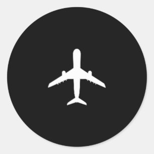 Sticker Rond Papa pilote d'avion passionné d'aviation