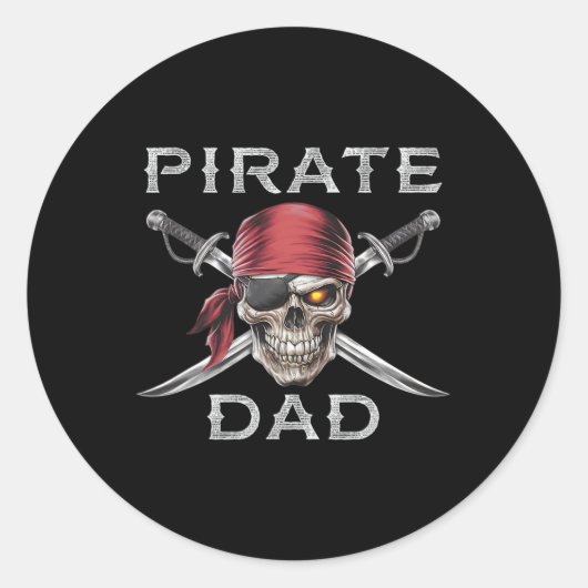 Sticker Rond Papa Pirate (Devant)