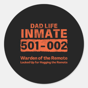 Sticker Rond Papa Prisonnier Détenu Drôle Prison Halloween Coût