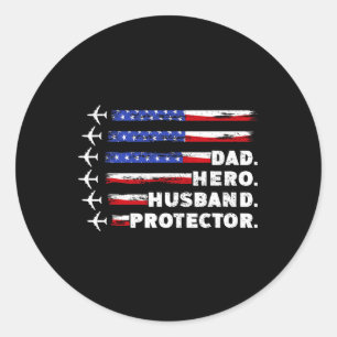 Sticker Rond Papa Protecteur Papa Drapeau