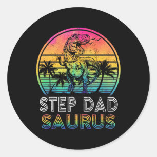 Sticker Rond Papa Saurien Dinosaure Papa Saurus Tapis de Famill