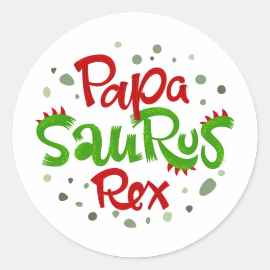 Sticker Rond Papa Saurus Rex Graphic (Devant)