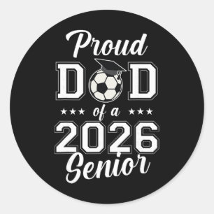 Sticker Rond Papa senior fier de soccer Cl de 2026 diplômé