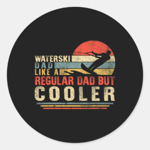Sticker Rond Papa ski nautique Fête des pères Amateur de ski Pa