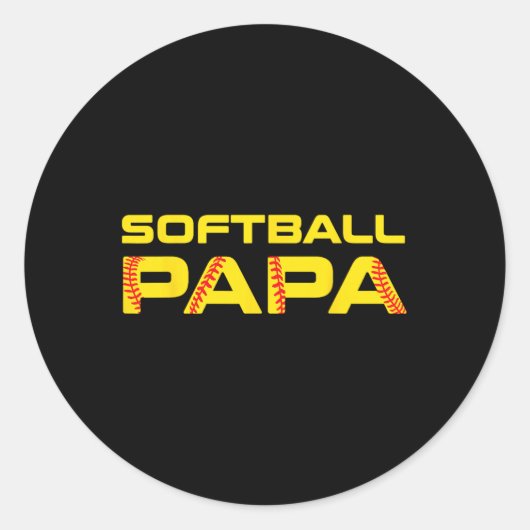 Sticker Rond Papa Softll impression jaune (Devant)