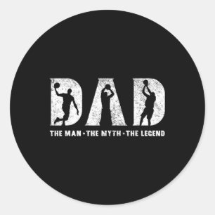 Sticker Rond Papa Squelette L'Homme Le Mythe La Légende Fête de