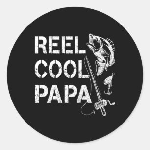 Sticker Rond Papa super cool pêche Cadeaux de papa pêcheur pour