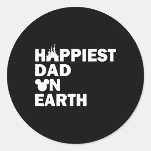 Sticker Rond Papa Sur Terre Drôle Papa Papa Papa Bonne Fête des