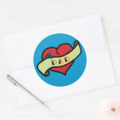 Sticker Rond Papa Tattoo Heart (Enveloppe)