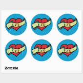 Sticker Rond Papa Tattoo Heart (Feuille)