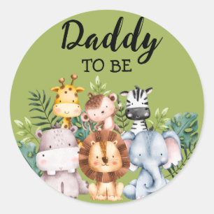 Sticker Rond Papa To Be   Woodland Creobjets Baby Shower