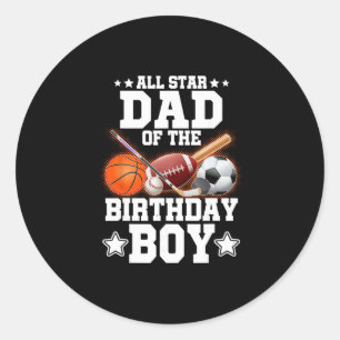 Sticker Rond Papa Toute Étoile Du Garçon D'anniversaire Sketll 