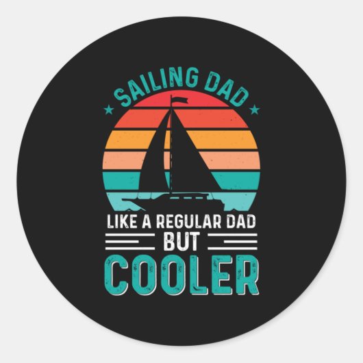 Sticker Rond Papa voilier (Devant)