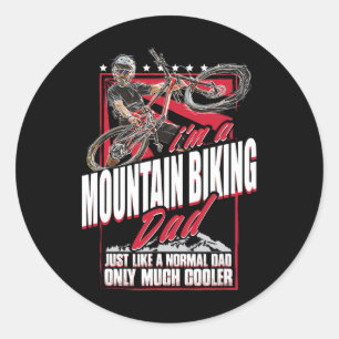 Sticker Rond Papa VTT - Cadeau drôle de cyclisme VTT pour la fê