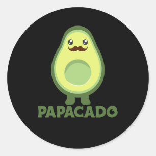 Sticker Rond Papacado Avocado Couple Avocados en santé