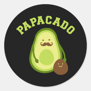 Sticker Rond Papacado drôle cadeau nouveau papa ou papa faire-p
