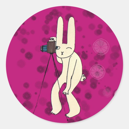 Sticker Rond Paparazi en rose (Devant)