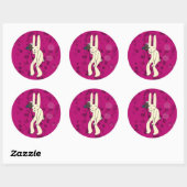 Sticker Rond Paparazi en rose (Feuille)