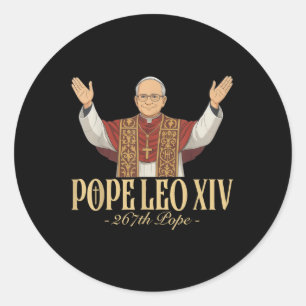 Sticker Rond Pape Leo Xiv Église catholique Dieu béni