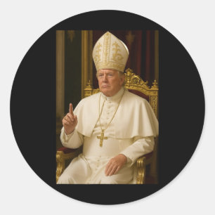 Sticker Rond Pape Pape Trump Pape Donald Trump Hommes Femmes